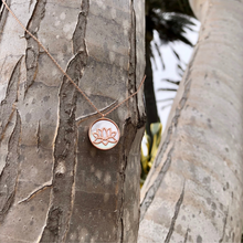 Load image into Gallery viewer, 14k Rose Gold Plated Lotus Peace Necklace