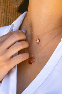 North Star Gold Charm Necklace 18k Gold Pendant Mini Star Diamond Jewelry Charm