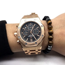 Load image into Gallery viewer, Mens Black Bead Tiger Eye Bracelet | Hematite Natural Stone Spiritual Yoga Bracelet