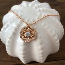 Load image into Gallery viewer, evil eye spiritual protection gold coin layering necklace