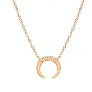 18k gold crescent moon horn necklace pendant