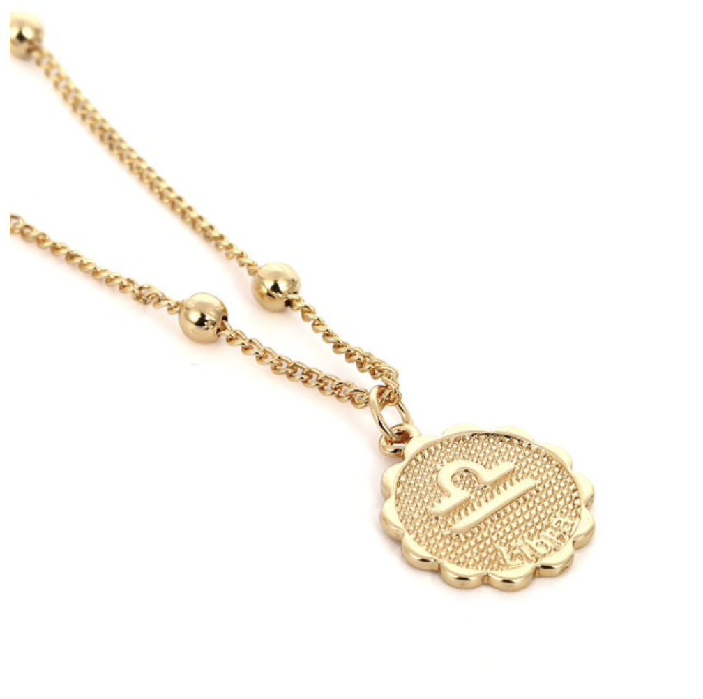 Gold Coin Zodiac Birth Sign Necklace Gifts for Astrology Lovers