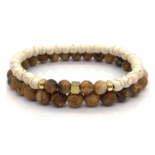 Load image into Gallery viewer, Men's Double Beaded Jasper Stone Mala Bracelet