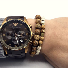 Load image into Gallery viewer, Men's Double Beaded Jasper Stone Mala Bracelet