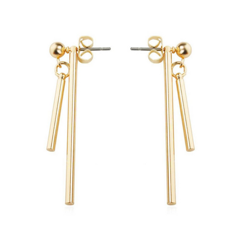 Double-Sided Simple Gold Edgy Minimalist Earrings for Women