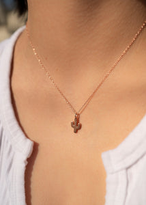 gold saguaro cactus pendant necklace charm 