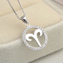 Load image into Gallery viewer, silver aries zodiac sign necklace astrology charm