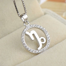 Load image into Gallery viewer, silver capricorn zodiac sign necklace astrology charm
