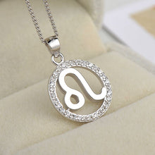 Load image into Gallery viewer, silver leo zodiac sign necklace astrology charm