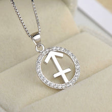 Load image into Gallery viewer, silver sagittarius zodiac sign necklace astrology charm