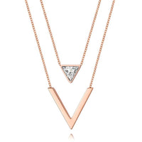 rose gold double chain layering necklace