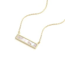 Load image into Gallery viewer, 14k Gold Plated Mother of Pearl Bar Necklace 