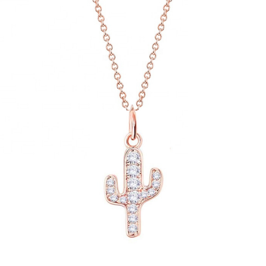 Rose gold on sale cactus necklace