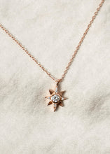 Load image into Gallery viewer, North Star Gold Charm Necklace 18k Gold Pendant Mini Star Diamond Jewelry