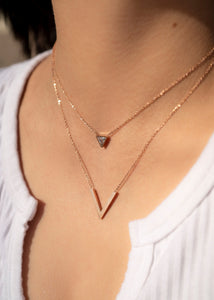 18k Rose Gold Plated V-Shaped Double Chain Layering Necklace