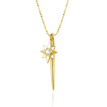 Load image into Gallery viewer, gold dagger and star unique layering necklace bohemian 