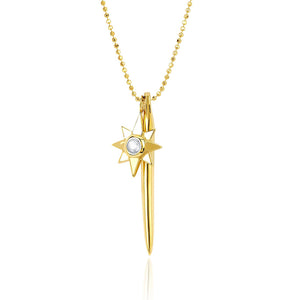 gold dagger and star unique layering necklace bohemian 