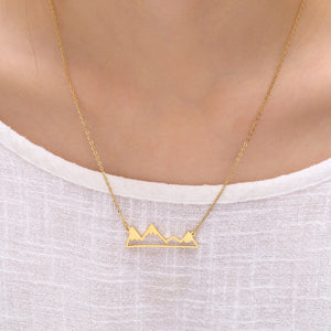 gold mountain shaped jewelry necklace charm