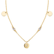 Load image into Gallery viewer, 14k Yellow Gold Dainty Compass Choker Necklace