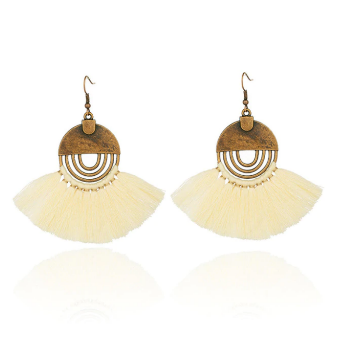 Bohemian Tassel Drop Earrings Fringe Tassel Jewelry