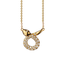 Load image into Gallery viewer, Gold Snake Pendant Necklace Charm