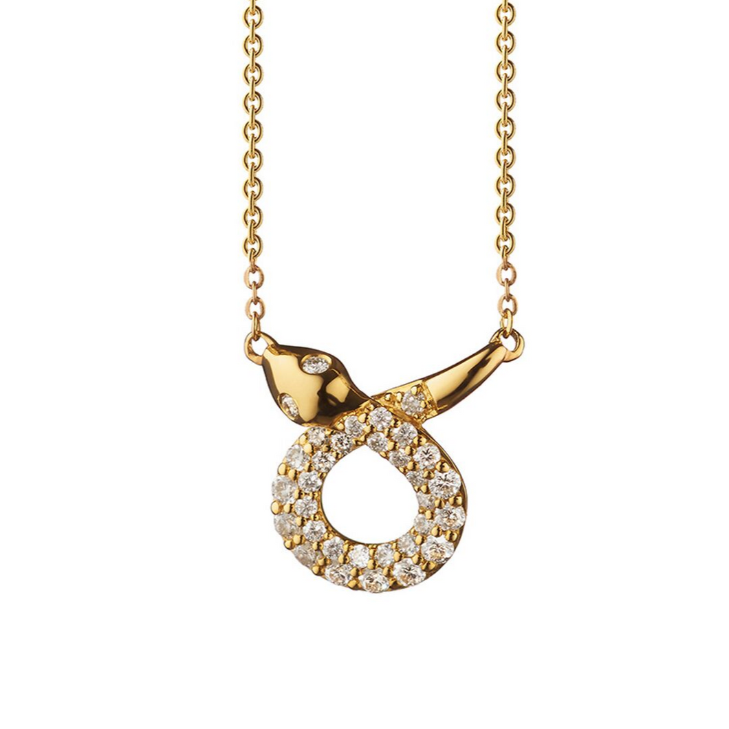 Gold Snake Pendant Necklace Charm