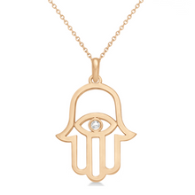 Load image into Gallery viewer, Hamsa Evil Eye Symbol Gold Layering Necklace Spiritual