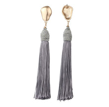 Load image into Gallery viewer, Trendy Everyday Tassel Statement Earrings for Women Grey