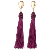 Load image into Gallery viewer, Trendy Everyday Tassel Statement Earrings for Women Plum