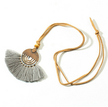 Load image into Gallery viewer, Bohemian Tassel Fringe Necklace with Leather Chain