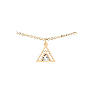 Teepee friendship necklace 18k gold chain tipi symbol