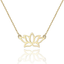 Load image into Gallery viewer, 14k Yellow Gold Tiny Lotus Flower Necklace Spiritual
