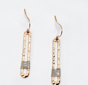 Dainty Antique Gold Wire Dangle Earrings