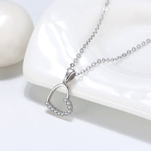 Load image into Gallery viewer, diamond heart necklace heart shaped charm pendant anniversary gift ideas silver chains