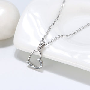 diamond heart necklace heart shaped charm pendant anniversary gift ideas silver chains