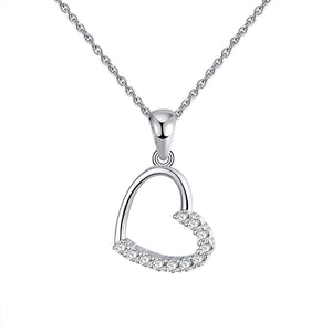 diamond heart necklace heart shaped charm pendant little silver heart charm