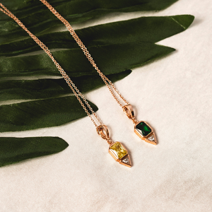 Aria Necklace | Emerald Green and Citrine Yellow