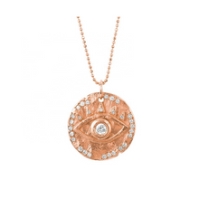 Load image into Gallery viewer, evil eye spiritual protection gold coin layering necklace