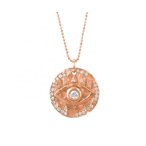 evil eye spiritual protection gold coin layering necklace