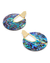 Load image into Gallery viewer, Diane Gold Statement Earrings In Abalone Shell