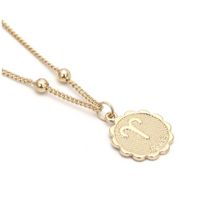 aries zodiac sign charm birth sign necklace 