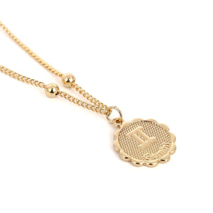 gold coin zodiac constellation necklace gemini birth sign zodiac necklace charm