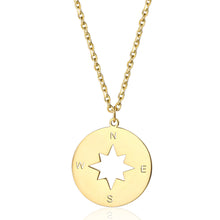 Load image into Gallery viewer, gold compass necklace charm meaning of compass