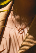 Load image into Gallery viewer, gold interlocking eternity infinity necklace charm 18k circles charm