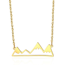 Load image into Gallery viewer, gold mountain shaped jewelry necklace charm gift ideas for outdoors lovers