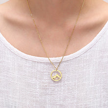Load image into Gallery viewer, gold mountain shaped pendant necklace gift ideas for outdoor lovers