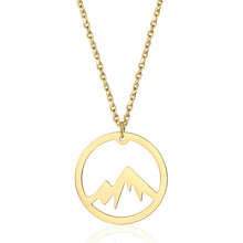Load image into Gallery viewer, gold mountain shaped pendant necklace arizona mountain charm necklace