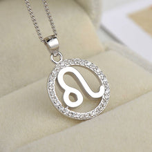 Load image into Gallery viewer, silver leo zodiac sign necklace astrology charm 