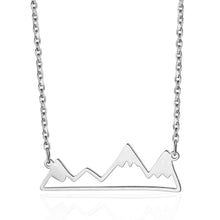 Load image into Gallery viewer, silver mountain shaped jewelry necklace charm gift ideas for nature lovers