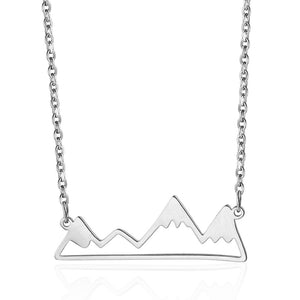 silver mountain shaped jewelry necklace charm gift ideas for nature lovers